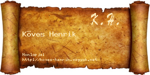 Köves Henrik névjegykártya