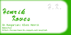 henrik koves business card